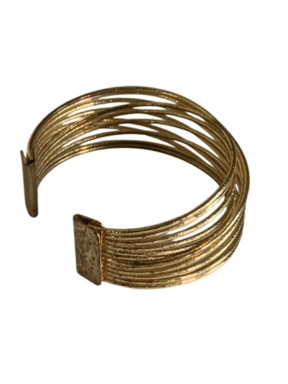 Womens Gold Tone Multi Stand Band Adjustable Cuff Bracelet Jewelry u